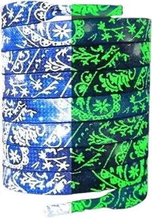 Flat Fluorescent Luminous Shoelaces For Sneakers Glow-in-the-dark Printing Splash Ink Shoe Laces For Woman Man