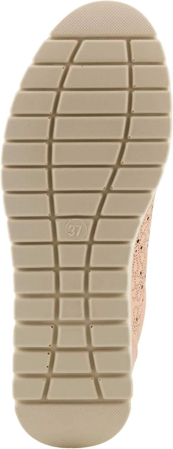 Flexus Women's RAYFIELD Lace-Up Athletic Shoes – Floral Etched Design, Arch Support, Shock-Absorbent Outsole