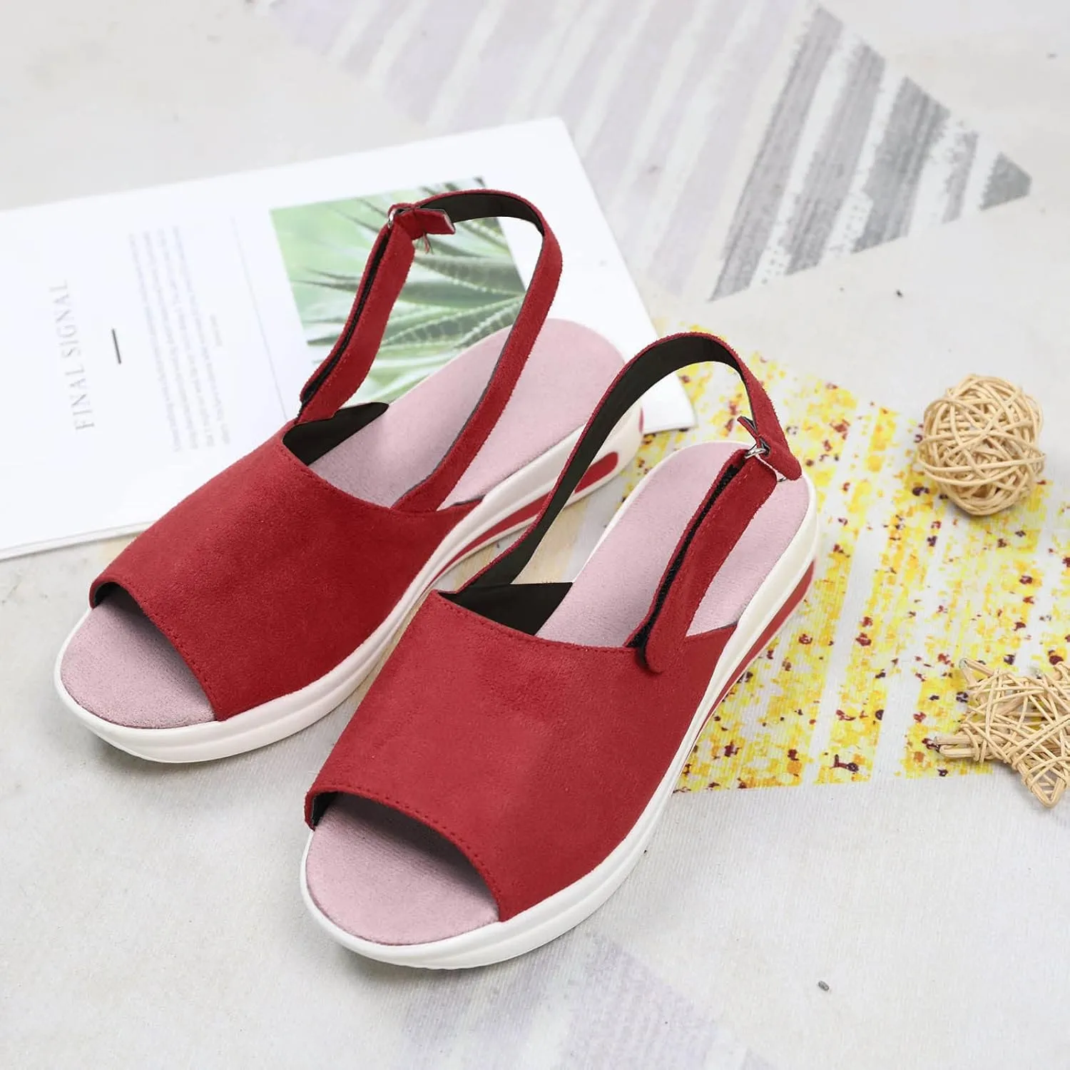 Flip Flops for Women,Dressy Summer Sandals 2023 Peep Toe Platform Sandals Shoes Wedges Ankle Buckle Ladies Flip Flops