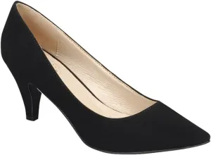 Forever Link Women's Pointed Toe Patent Mid Heel Slip On Pump Dress Shoes