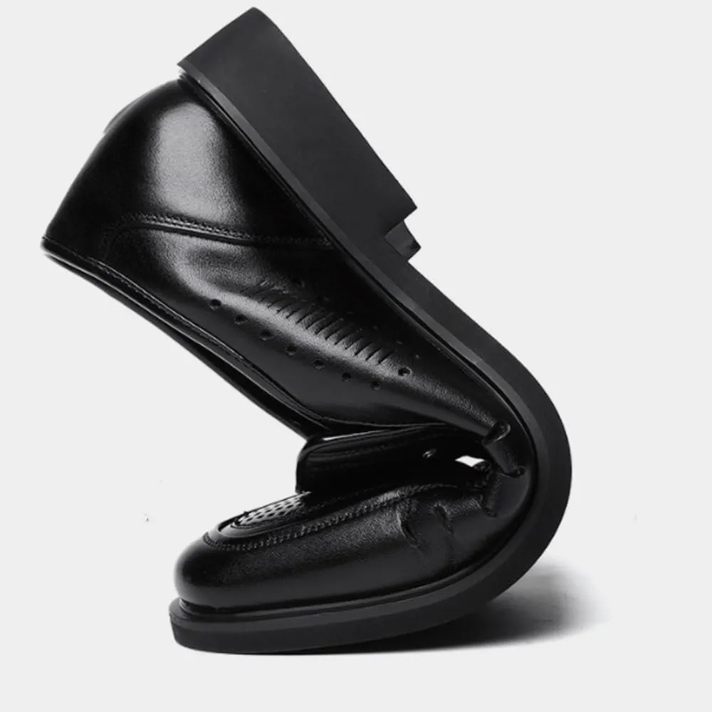 Formal Dress Shoes for Men Men's Dress Shoes, Breathable Slip-On Oxford, Round Toe Hollow Leather Business Shoes, Modern Comfortable Formal Shoes for Work