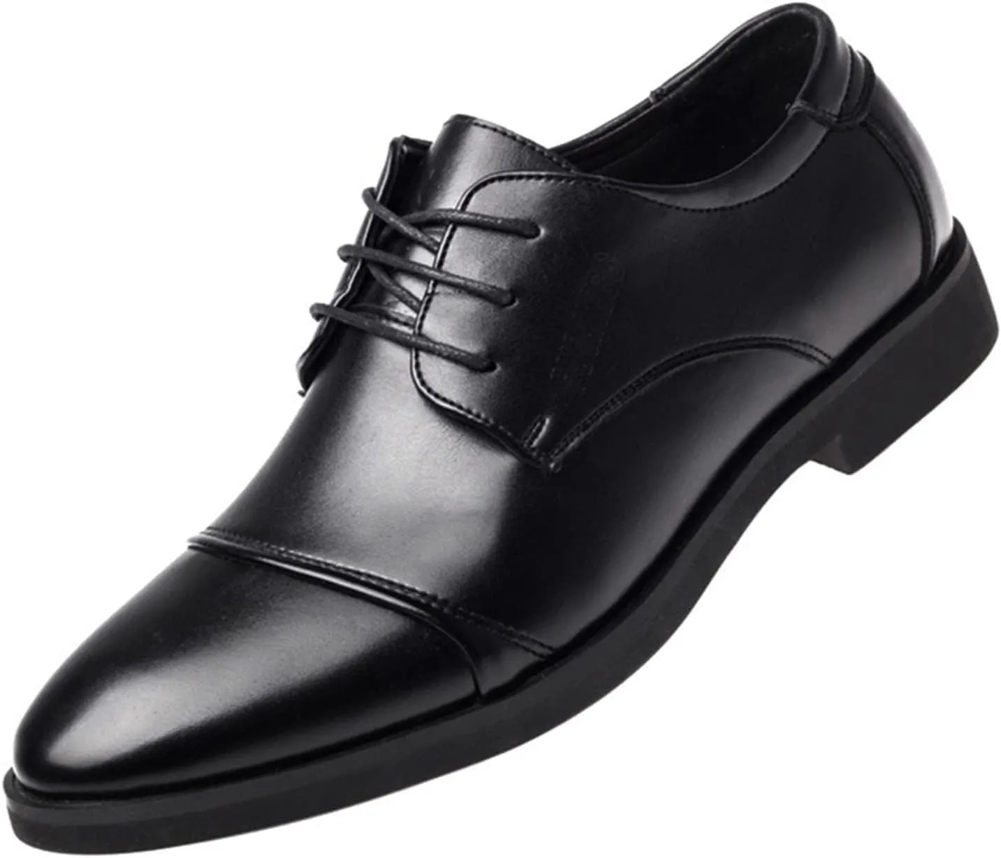 Formal Shoes for Men Lace Up Round Toe PU Leather Oxford Shoes Leather Formal Business Oxford Shoes Fashion Breathable Prom Business Wedding Dress Shoes