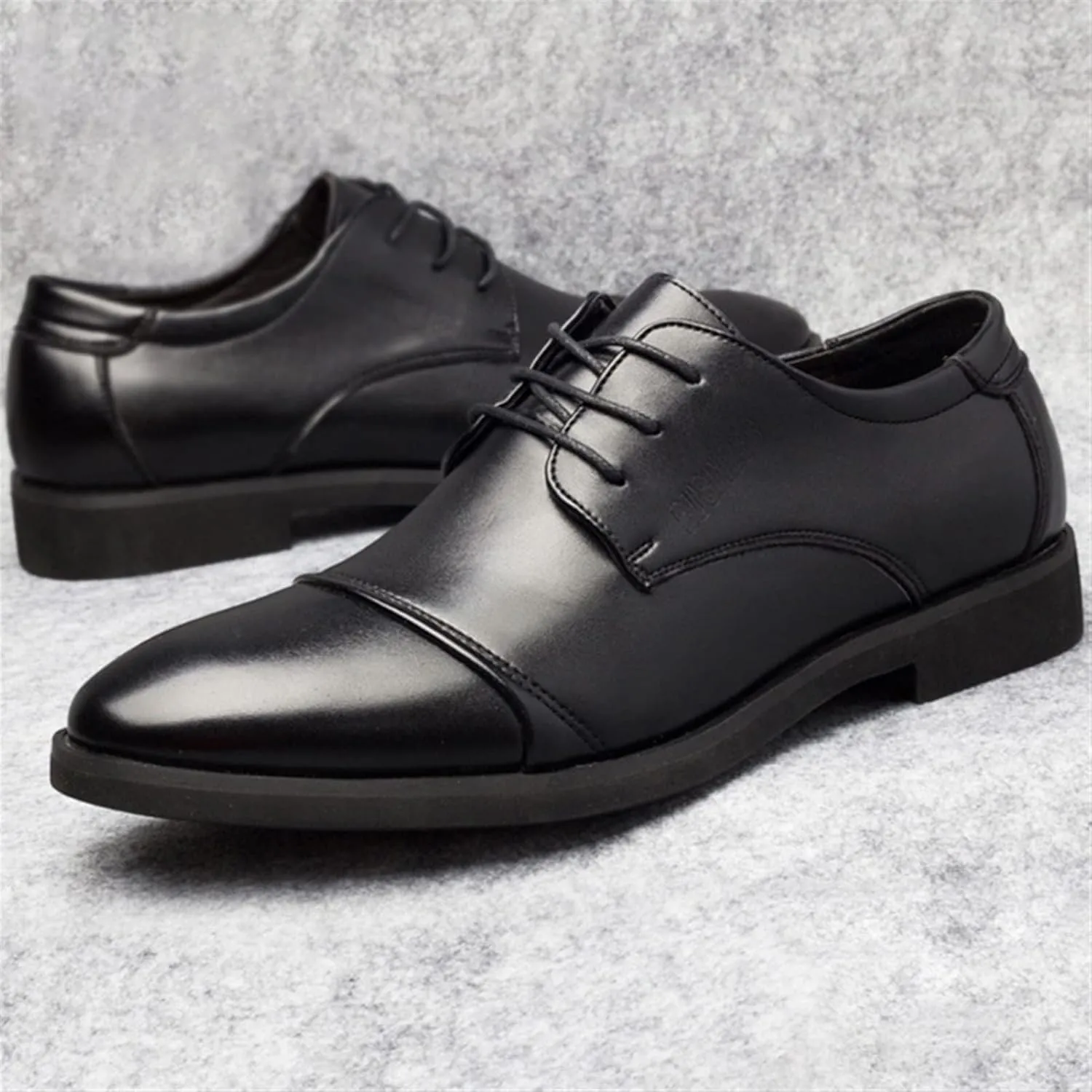 Formal Shoes for Men Lace Up Round Toe PU Leather Oxford Shoes Leather Formal Business Oxford Shoes Fashion Breathable Prom Business Wedding Dress Shoes
