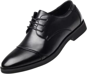 Formal Shoes for Men Lace Up Round Toe PU Leather Oxford Shoes Leather Formal Business Oxford Shoes Fashion Breathable Prom Business Wedding Dress Shoes