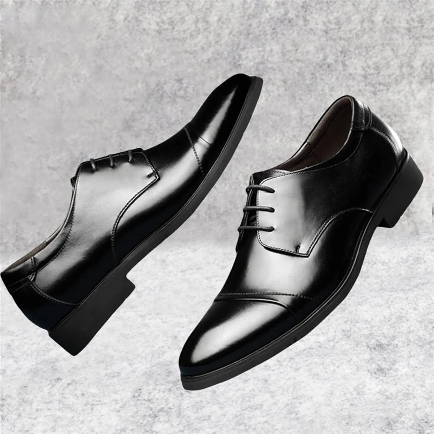 Formal Shoes for Men Lace Up Round Toe PU Leather Oxford Shoes Leather Formal Business Oxford Shoes Fashion Breathable Prom Business Wedding Dress Shoes