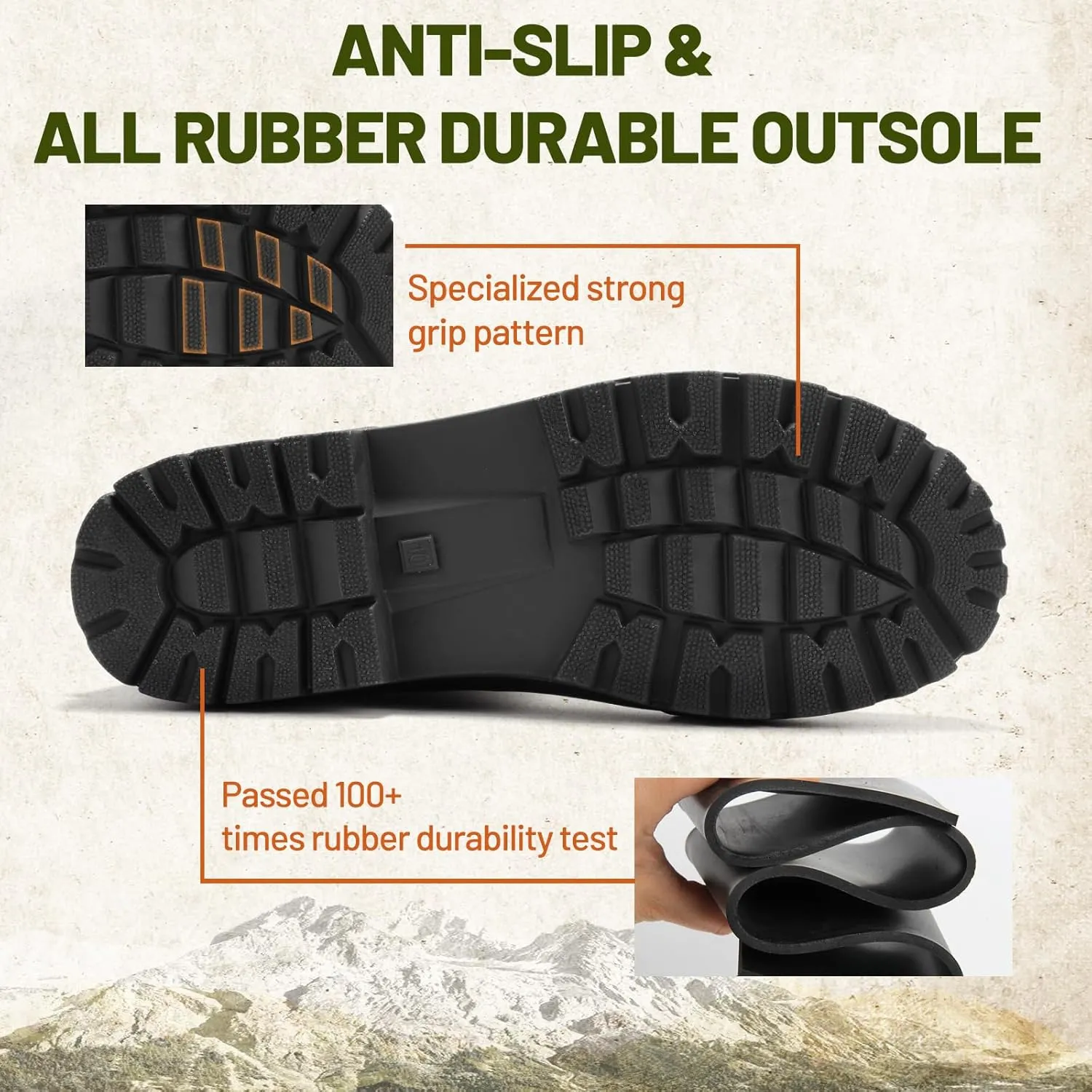 Furuian Men's Rain Boots Wide Calf Waterproof Rubber Boots Wide Width Non Slip Work Boots Ankle/Short Chelsea Rain Boots Hunting Boots Mud Boots for Fishing, Agriculture, Outdoor