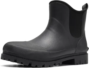 Furuian Men's Rain Boots Wide Calf Waterproof Rubber Boots Wide Width Non Slip Work Boots Ankle/Short Chelsea Rain Boots Hunting Boots Mud Boots for Fishing, Agriculture, Outdoor
