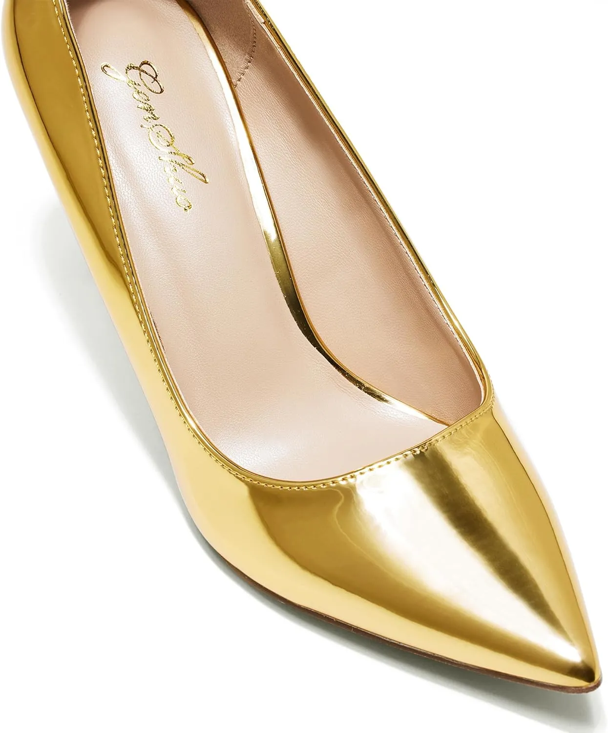 GENSHUO High Heels Pumps for Women Closed Toe 3 Inch Stillettos Heels Dress Shoes