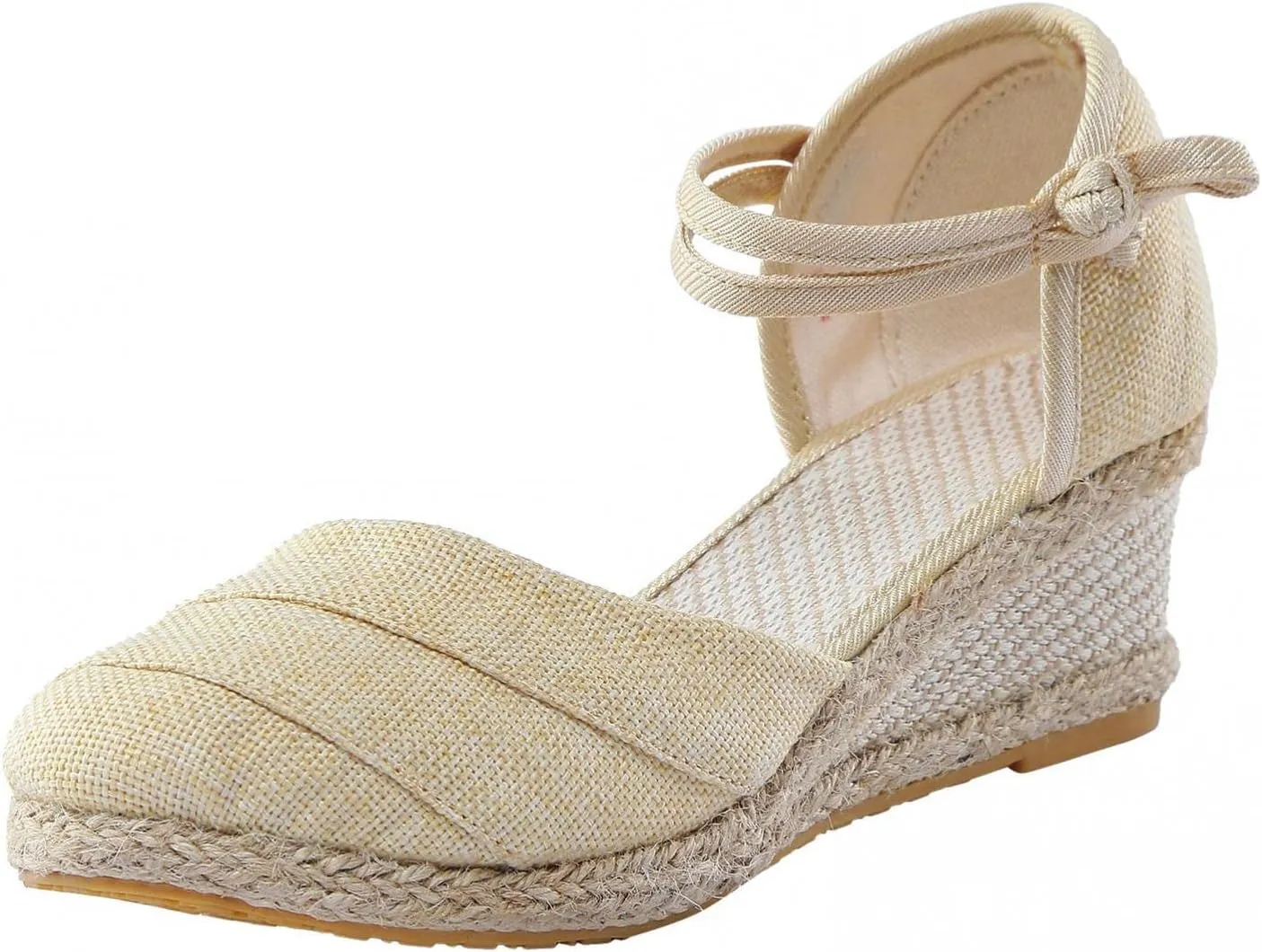 Gibobby Espadrille Wedge,Womens Wedges Sandals Espadrilles Platform Closed Toe Ankle Strap Slingback Summer Casual Sandals