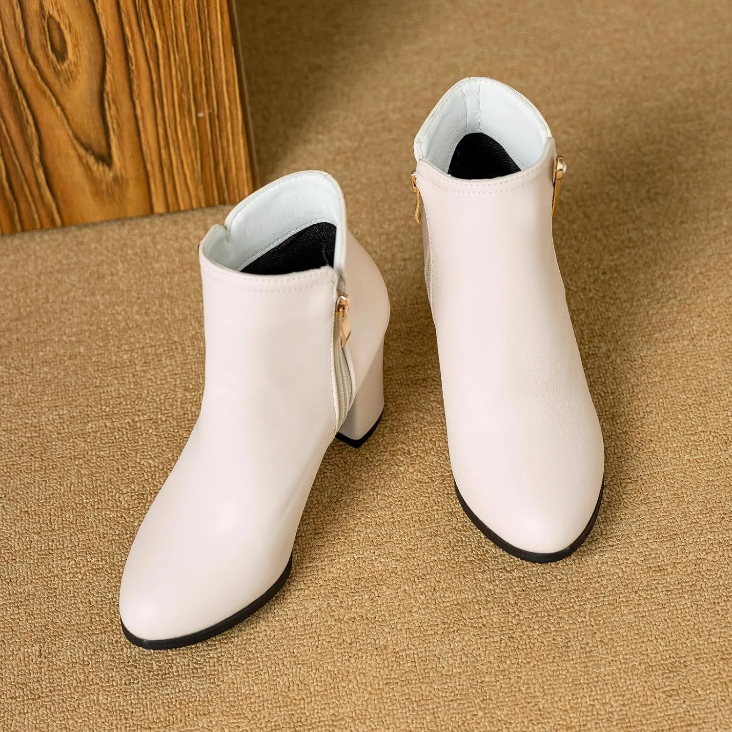 Gicoiz Elegant Chelsea Womens Formal Block Heel Ankle Boots