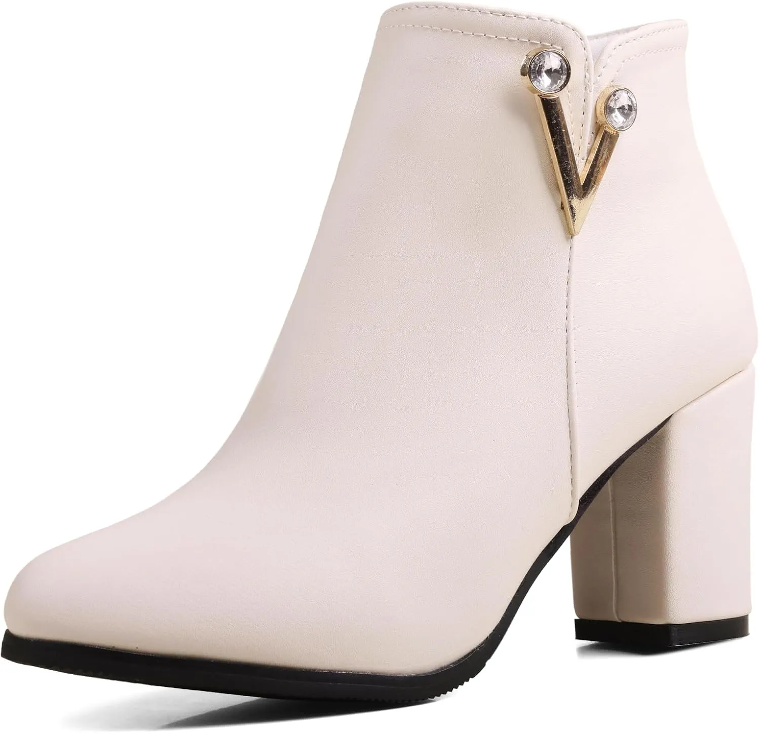 Gicoiz Elegant Chelsea Womens Formal Block Heel Ankle Boots