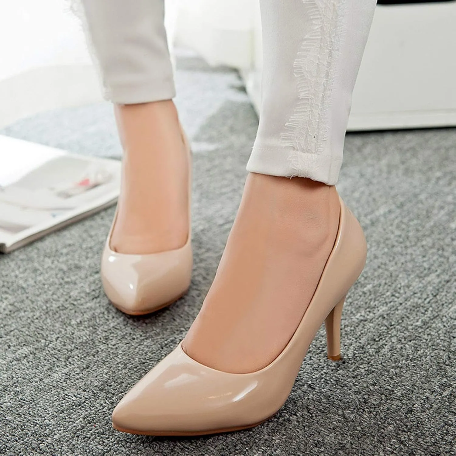 Gicoiz Footwear Womens Basic Stiletto Heel Pumps Formal Dress