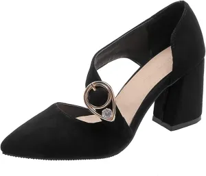 Gicoiz Pointed Toe Heels Women Formal Block Heels Sandals