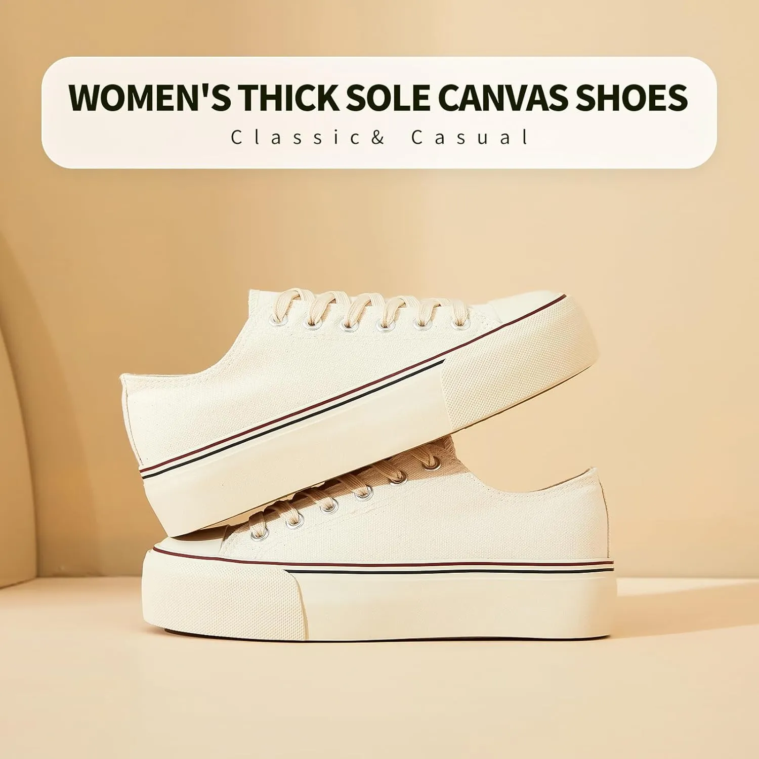 hash bubbie Platform Sneakers for Women White Platform Shoes Low Top Tennis Shoes Non Slip Black Fashion Canvas Sneakers