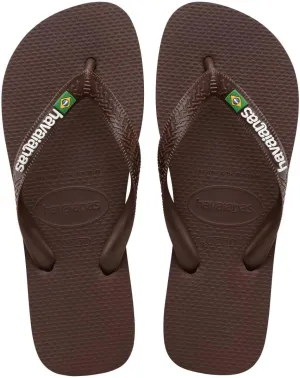 Havaianas Women's Brazil Logo Flip Flops Sandals, Dark Brown, 6