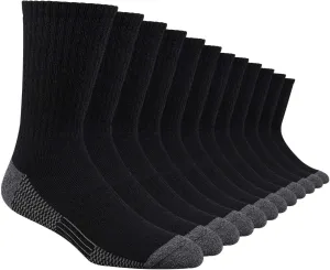 Heatuff 12 Pairs Men's Cotton Performance Athletic Crew Extra Heavy Cushion Socks
