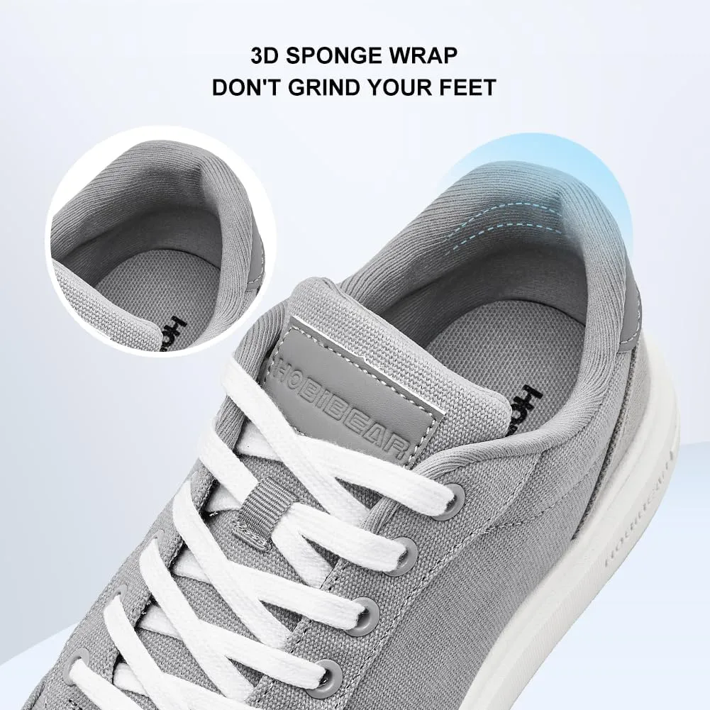 HOBIBEAR Men's Canvas Shoes Classic Low Top Sneakers Casual Walking Shoes