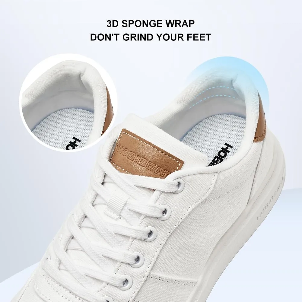 HOBIBEAR Men's Canvas Shoes Classic Low Top Sneakers Casual Walking Shoes