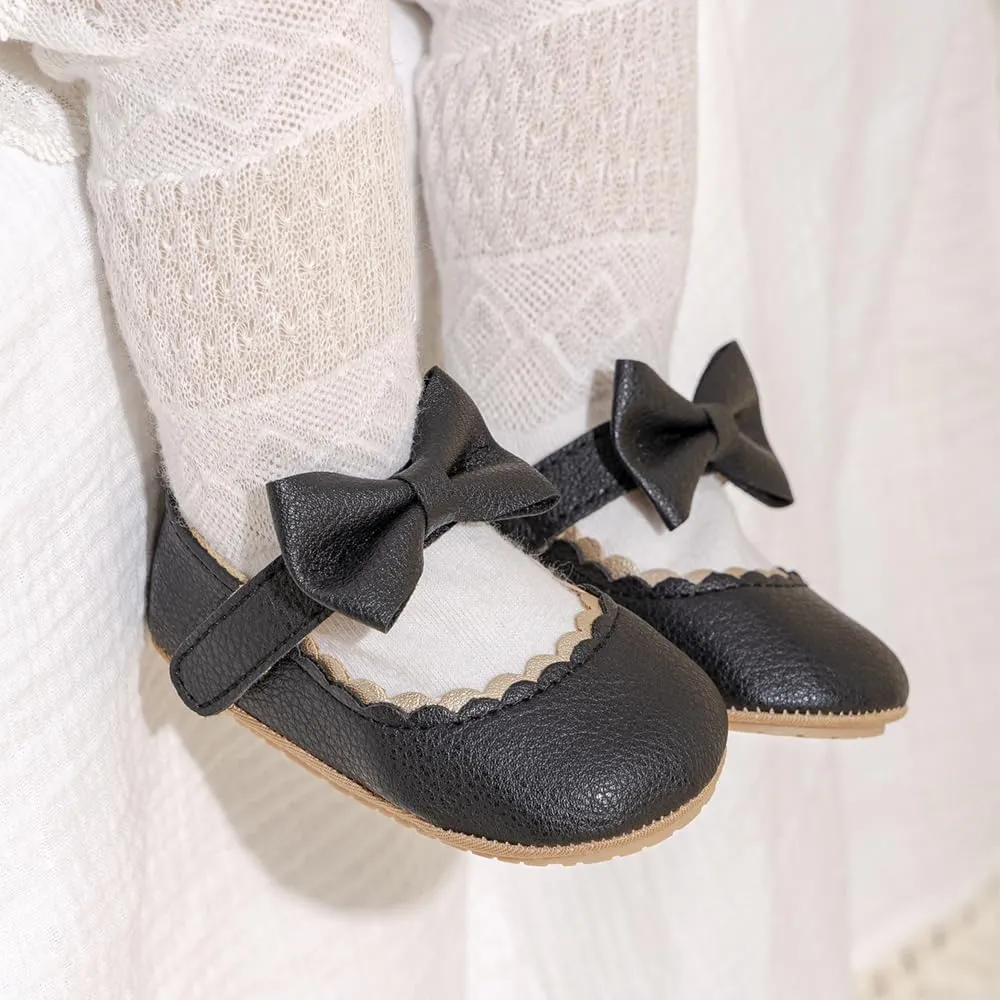 Infant Baby Girls Mary Jane Non-Slip Soft Sole Bowknot Princess Newborn Infant Toddler First Walker Cirb Dress Shoes