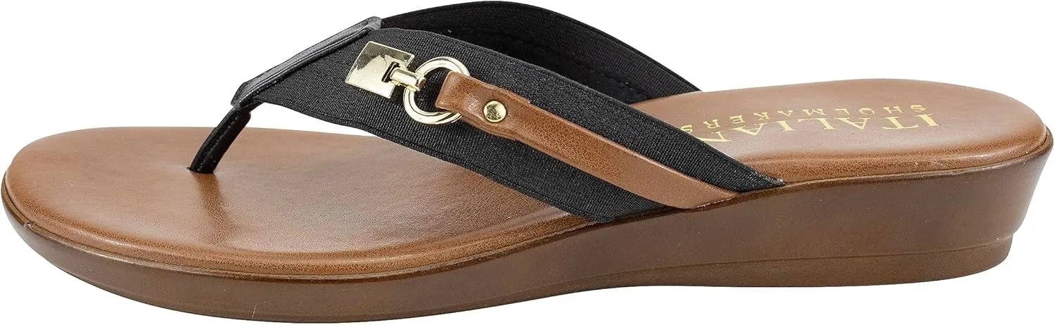ITALIAN Shoemakers Vale Low Wedge Thong Comfort Sandal for Women