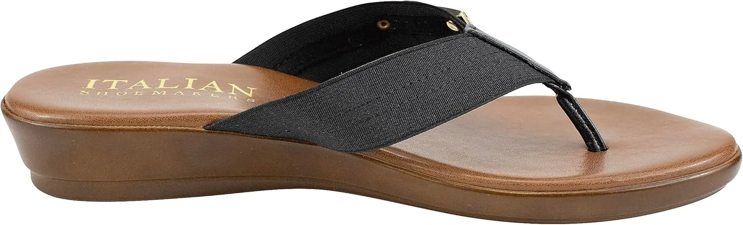 ITALIAN Shoemakers Vale Low Wedge Thong Comfort Sandal for Women