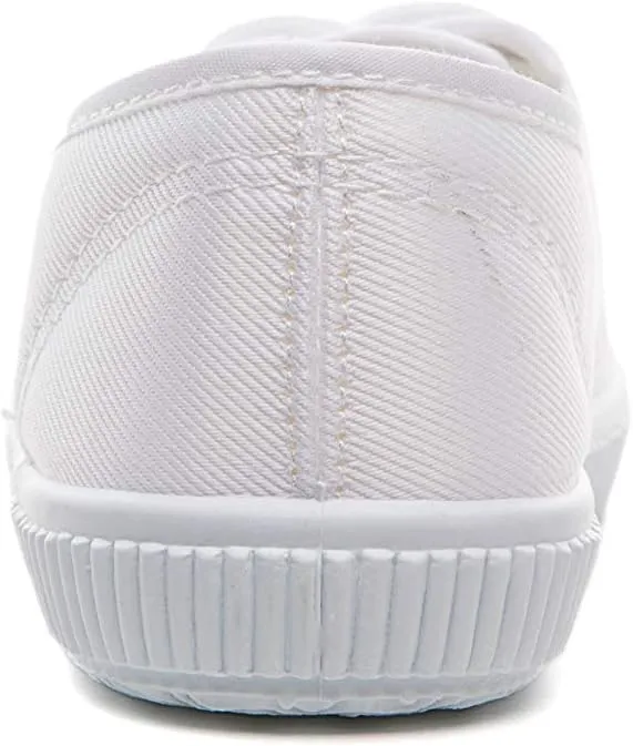 JGKDTX Boy's Girl's Lace up Sneakers Unisex White Canvas Shoes(Toddler/Little Kid)