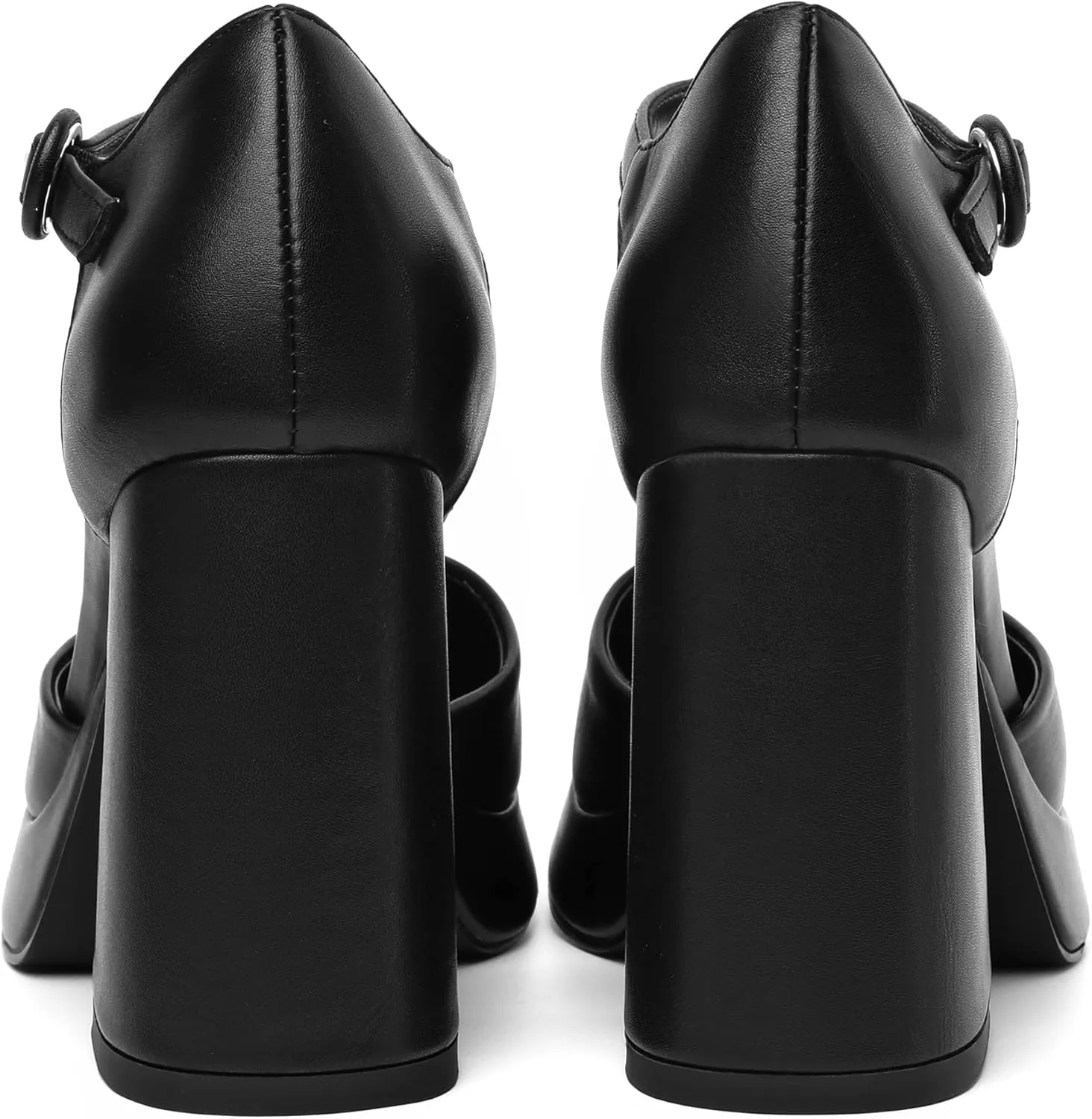 Joseywade Platform Mary Janes Women Chunky Block Heel Pumps Closed Round Toe 4 Inch Ankle Strap High Heel Shoes