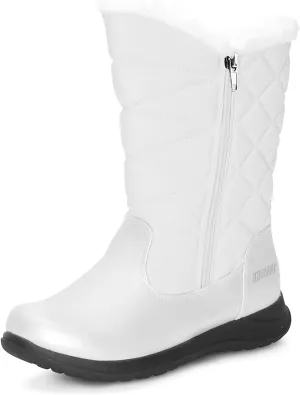 Khombu Women's Carly Winter Boots Warm Faux Fur-Lined Tall Mid-Calf Height with Dual Zippers