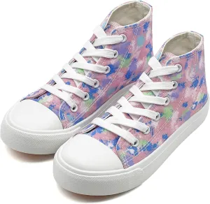 Kids Canvas Sneakers for Girls Boys High Top Canvas Fashion Shoes Comfortable Classic Casual Lace up Walking Running Shoes