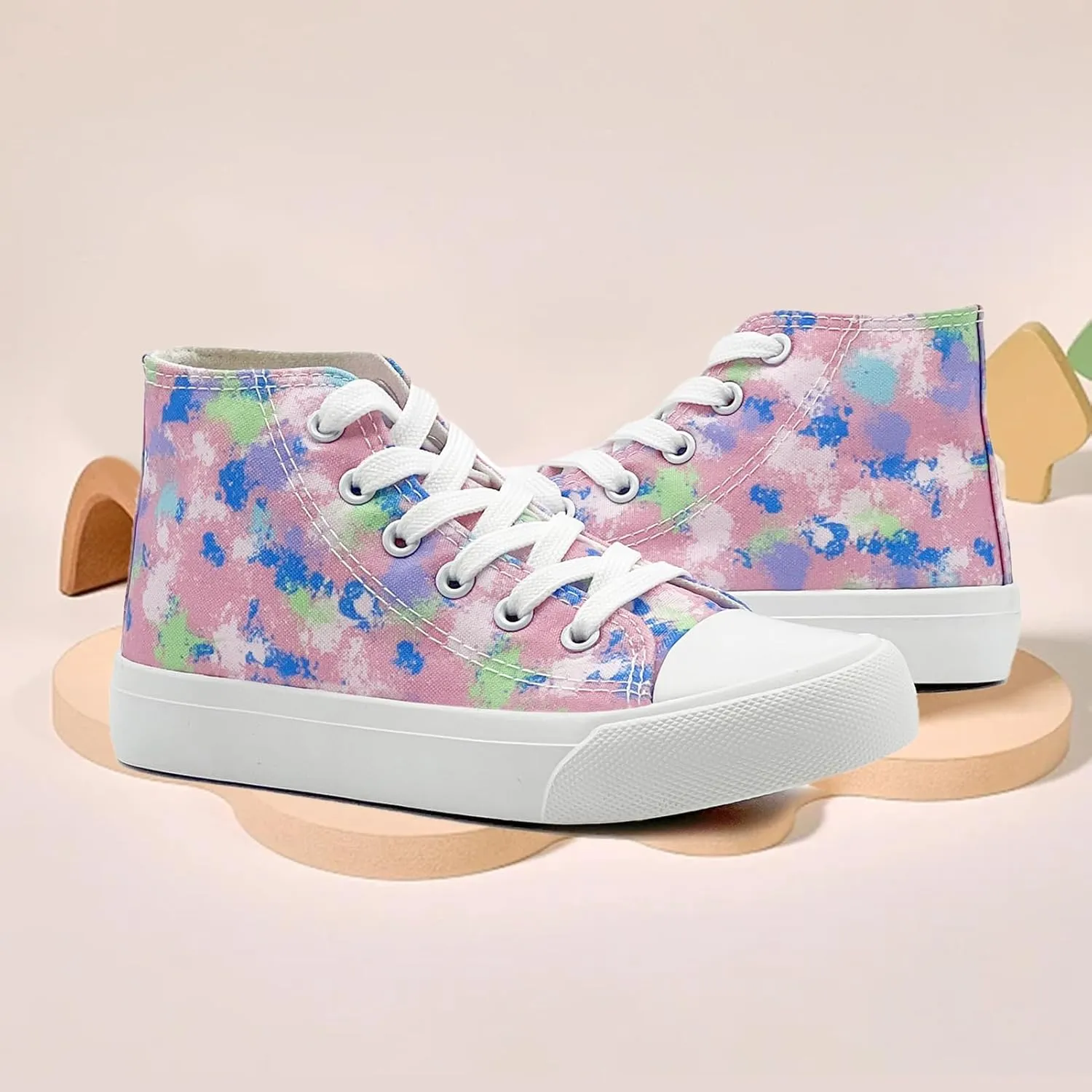 Kids Canvas Sneakers for Girls Boys High Top Canvas Fashion Shoes Comfortable Classic Casual Lace up Walking Running Shoes
