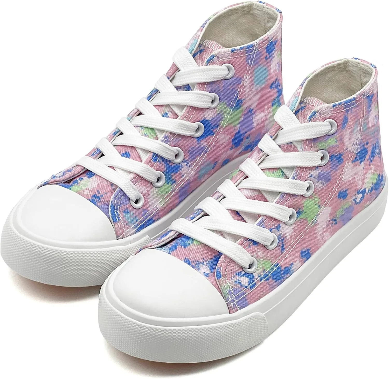 Kids Canvas Sneakers for Girls Boys High Top Canvas Fashion Shoes Comfortable Classic Casual Lace up Walking Running Shoes