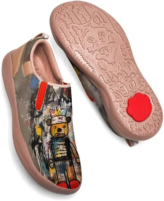Kids Slip-on Loafers Boys Girls Comfortable Travel Shoes Lightweight Casual Walking Shoes Graffiti Art
