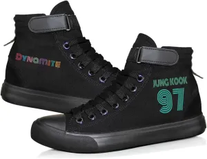 Kpop Shoes Dynamite Shoes Unisex Canvas Sneakers Suga Jungkook Jimin V Rap Jhope Jin High Top Shoes Mech