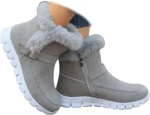 Ladmiple Booties For Women 2024 Casual Slip-on Warm Loafers Shoes Fur-Lined Comfortable Lightweight Winter Snow Ankle Boots