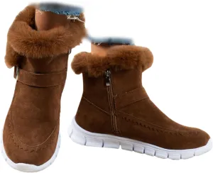Ladmiple Booties For Women 2024 Casual Slip-on Warm Loafers Shoes Fur-Lined Comfortable Lightweight Winter Snow Ankle Boots