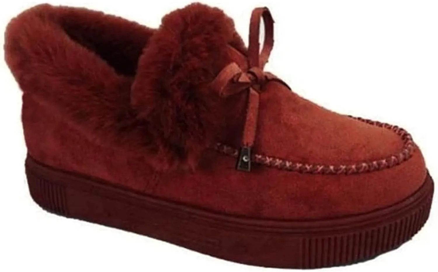 Ladmiple Boots For Women Ankle Booties Winter Warm Fur Lined Snow Short Booties Slip On Comfortable Fashion Loafers Shoes