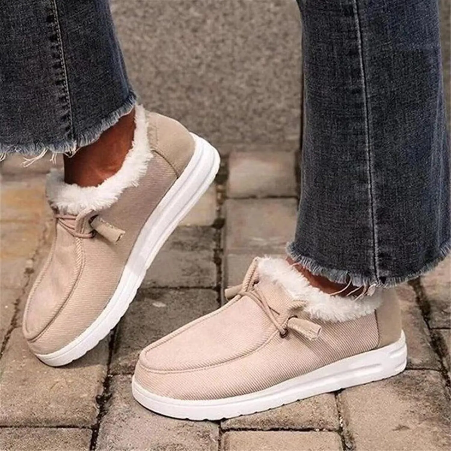Ladmiple Winter Boots For Women 2024 Snow Boots Slip on Insulated Fur Lined Lightweight Cold Weather Warm Ankle Booties