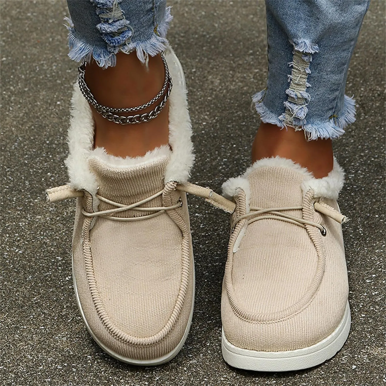 Ladmiple Winter Boots For Women 2024 Snow Boots Slip on Insulated Fur Lined Lightweight Cold Weather Warm Ankle Booties