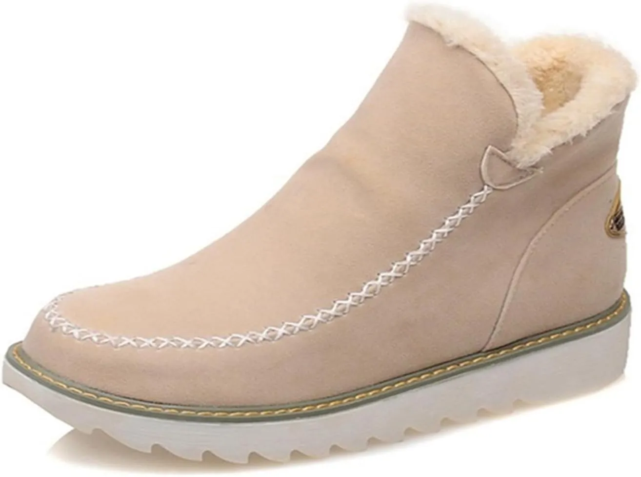 Ladmiple Winter Boots For Women 2024 Warm Fur Lined Snow Ankle Boots Outdoor Short Booties Fashion Slip On Walking Shoes