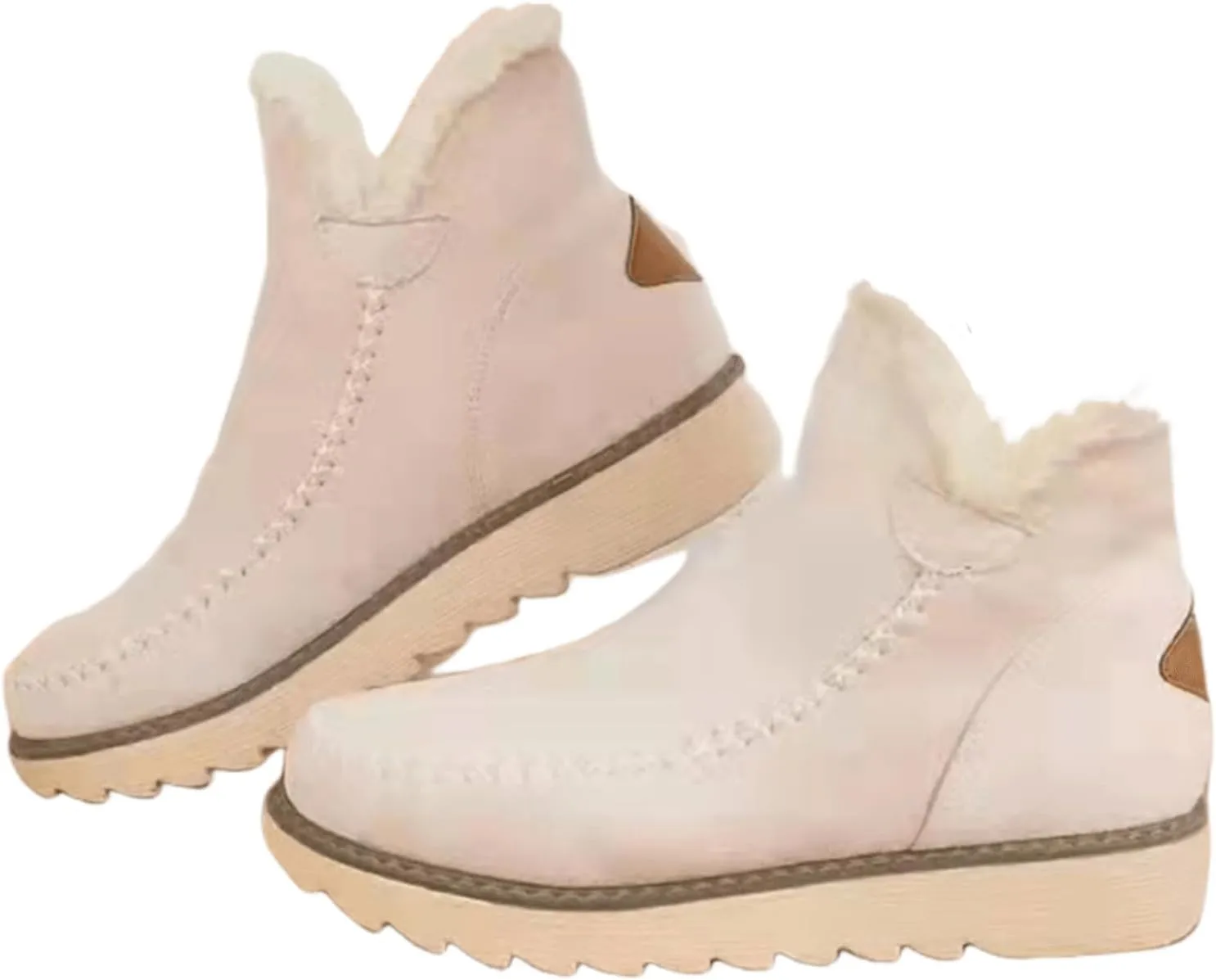 Ladmiple Winter Boots For Women 2024 Warm Fur Lined Snow Ankle Boots Outdoor Short Booties Fashion Slip On Walking Shoes