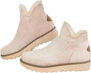 Ladmiple Winter Boots For Women 2024 Warm Fur Lined Snow Ankle Boots Outdoor Short Booties Fashion Slip On Walking Shoes