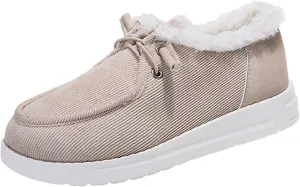 Ladmiple Winter Boots For Women Fashion Slip On Warm Snow Ankle Booties Fur Lined Outdoor Comfortable Walking Shoes