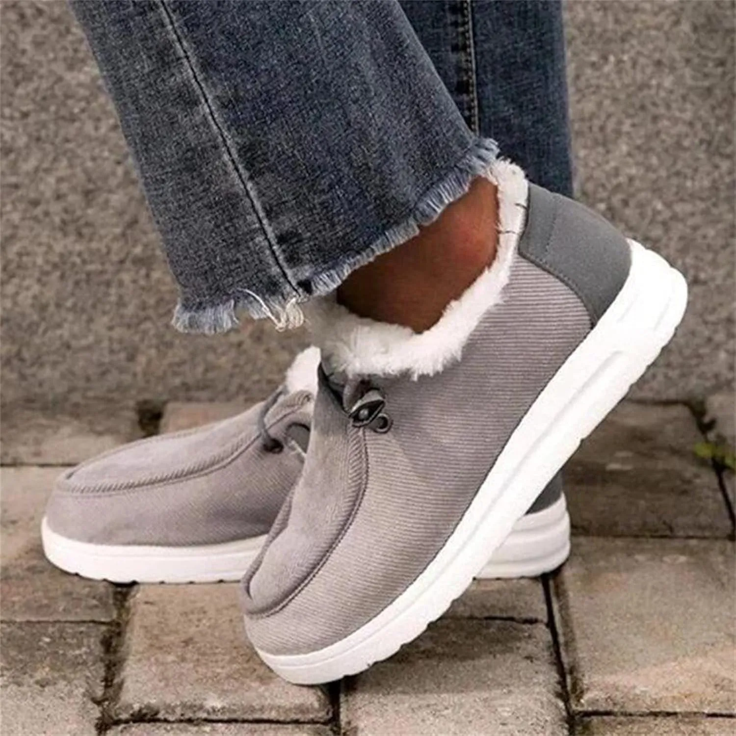 Ladmiple Winter Boots For Women Warm Snow Boots Classic Faux Fur Lined Slip On Ankle Booties Fashion Casual Loafers Shoes