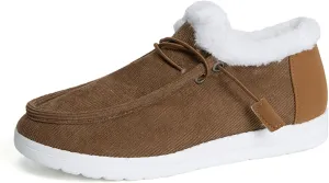 Ladmiple Winter Boots For Women Warm Snow Boots Fur Lined Anti-Slip Outdoor Slip On Ankle Booties Comfortable Loafers