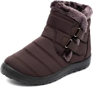 Ladmiple Winter Boots For Women Waterproof Snow Non Slip Warm Ankle Booties Comfortable Slip On Fur Lined Outdoor Shoes