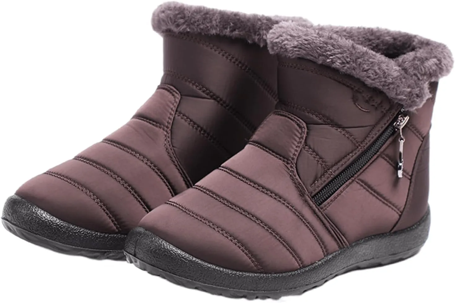 Ladmiple Winter Boots For Women Waterproof Snow Non Slip Warm Fur Lined Ankle Booties Outdoor Comfortable Walking Shoes