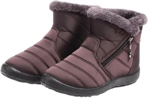 Ladmiple Winter Boots For Women Waterproof Snow Non Slip Warm Fur Lined Ankle Booties Outdoor Comfortable Walking Shoes