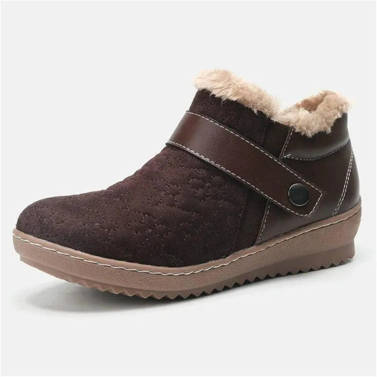 Lausiuoe Snow Boots For Women Cute Wide Calf Warm Fur Lined Winter Ankle Booties Casual Fashion Fuzzy Warm Outdoor Shoes