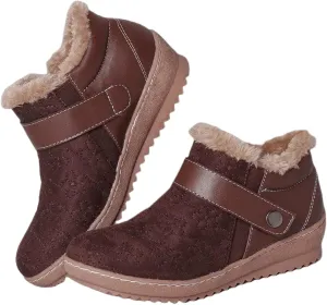 Lausiuoe Snow Boots For Women Cute Wide Calf Warm Fur Lined Winter Ankle Booties Casual Fashion Fuzzy Warm Outdoor Shoes