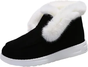 Lausiuoe Winter Boots For Women Fashion Snow Boots With Warm Fur Lining Casual Comfortable Non Slip Fuzzy Ankle Booties